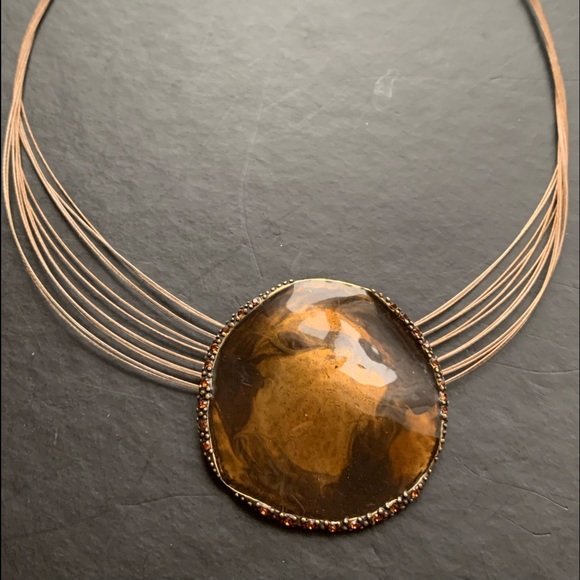 Chico’s Golden Copper Tone Metal Necklace Necklace - Picture 3 of 12